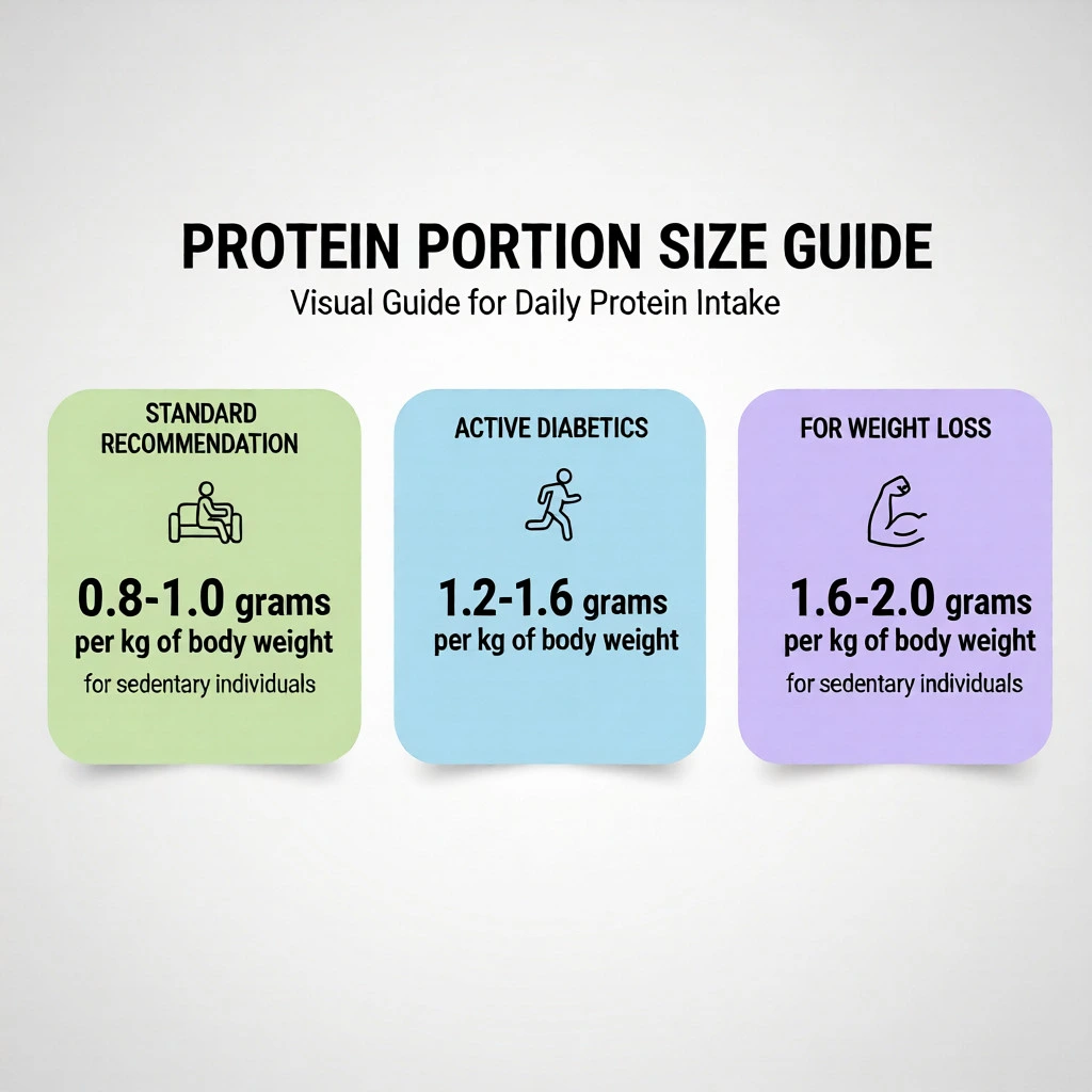 Visual guide showing protein portion sizes