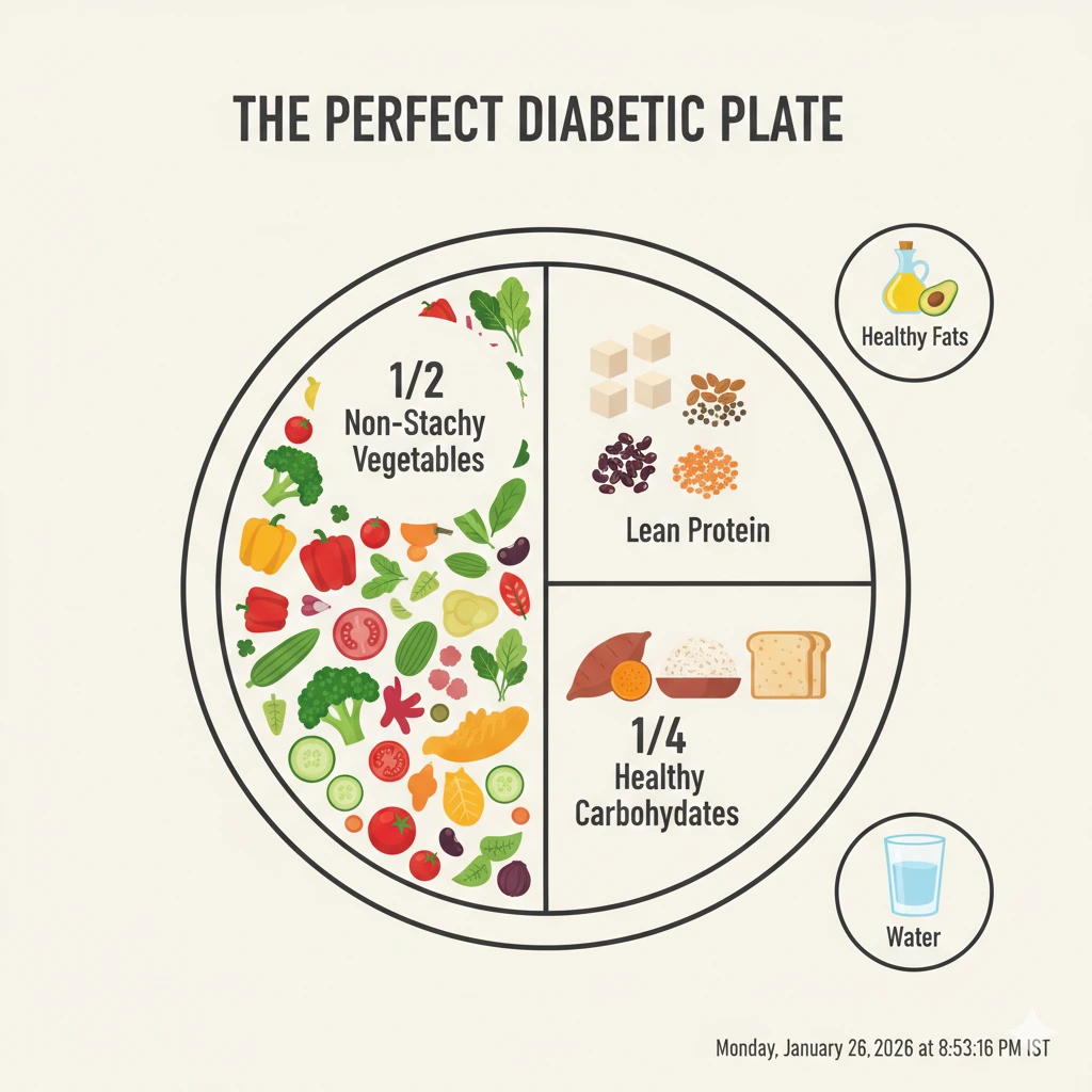 Diagram of the perfect diabetic plate